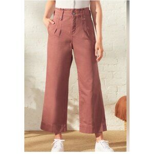 Upwest Womens Wide-Leg Crop Pants Size 2 Dusty Rose
